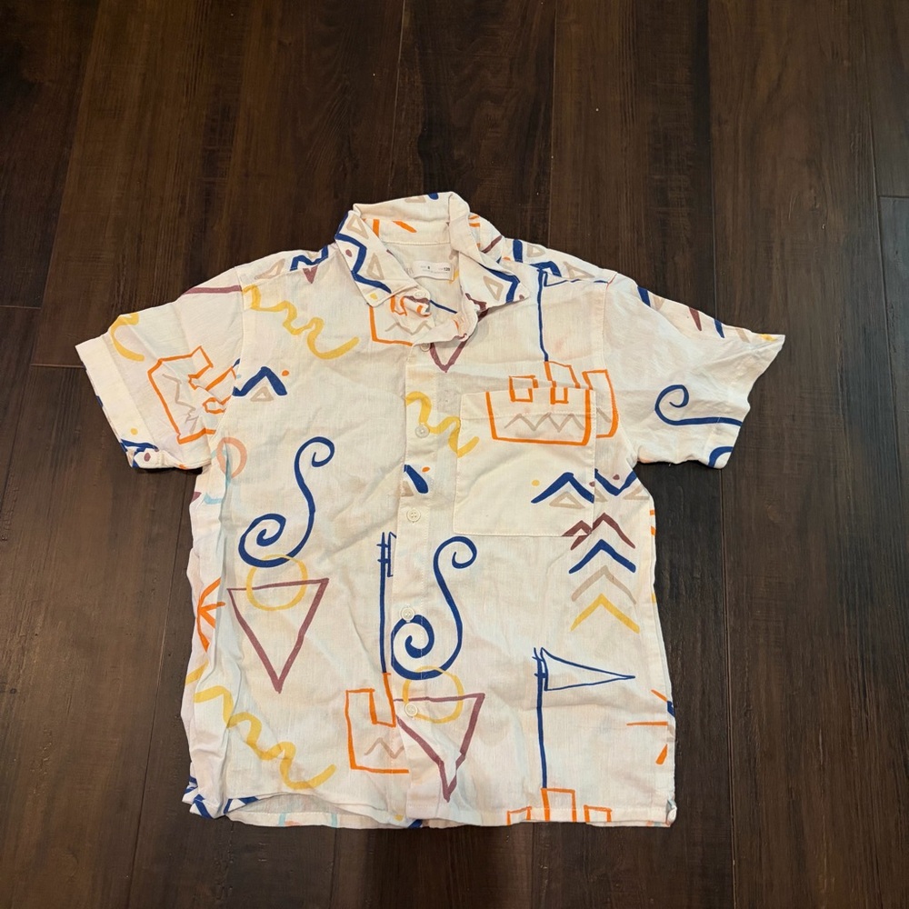 Zara Kid’s Colorful Patterned Short Sleeve Shirt Size 8